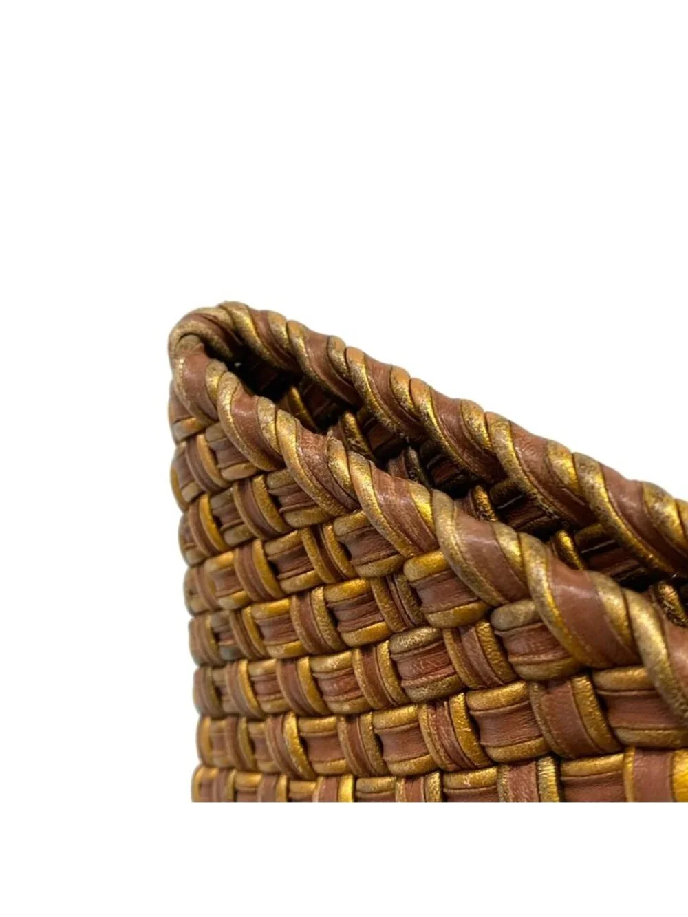 Bottega Veneta Tote Cabas PM Brown Gold Limited Edition Leather
